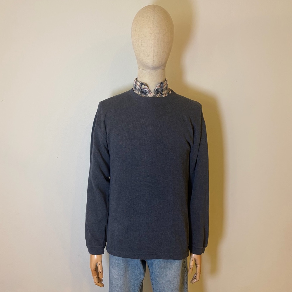 Banana Republic Grey-Blue 100% Cotton Ribbed Sweatshirt XL